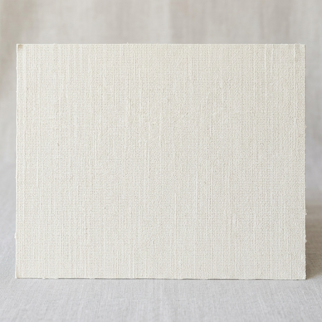 Papier peint intissé effet lin texturé, coloris off-white, dans une pièce à vivre