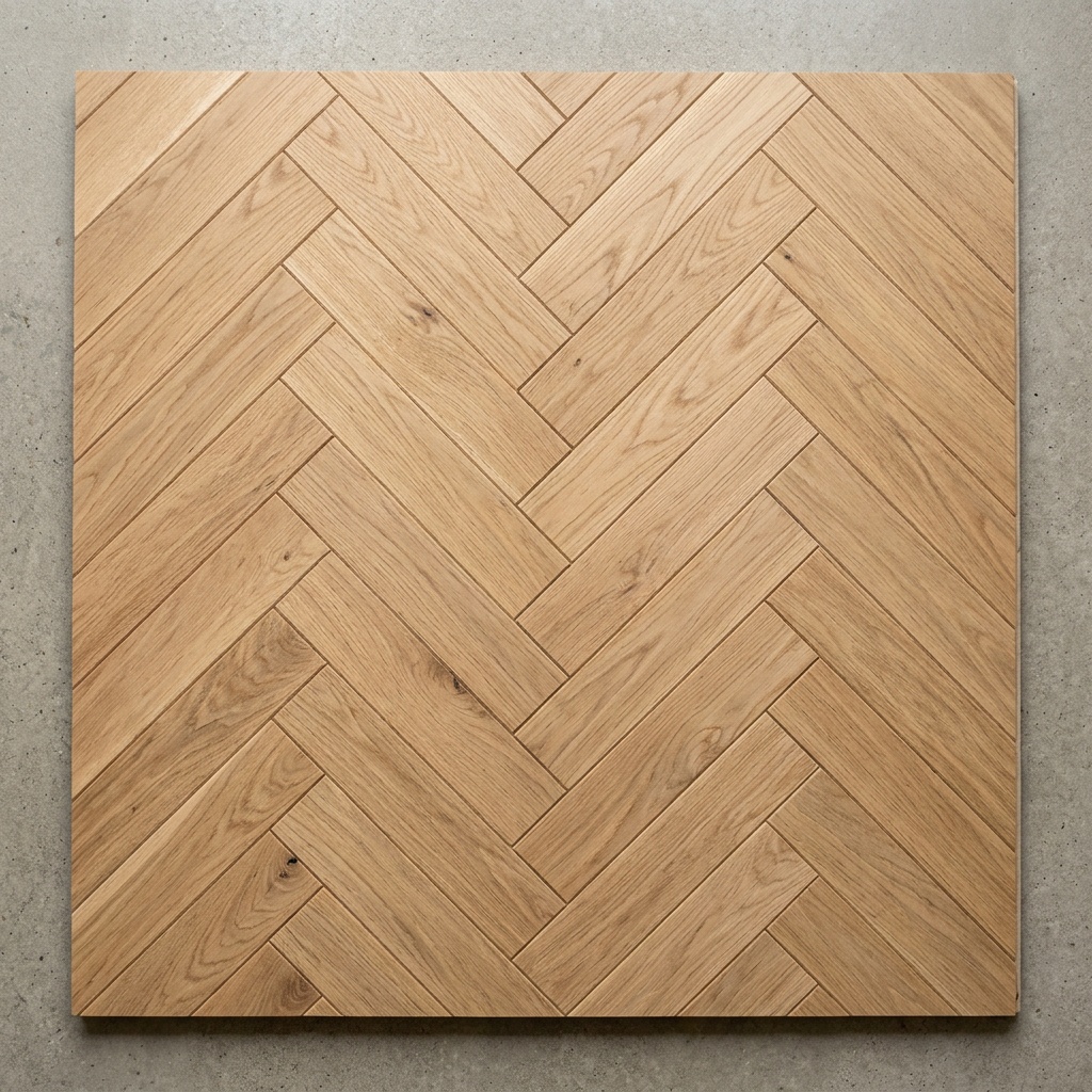 Parquet bâtons rompus en chêne huilé dans un salon
